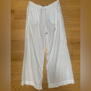 VELVET White Linen Pants Large